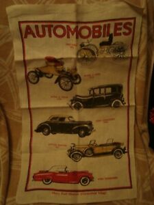 ホビー 模型車 モデルカー ヘンリーフォードビンテージリネンティータオルフォードモデルカーhenry ford museum vintage linen tea towel ford model cars vtg wall hanging