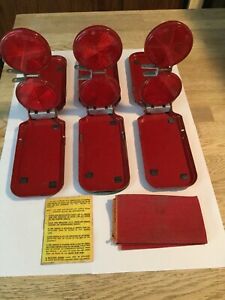 ̵ۥۥӡ Ϸ ǥ륫 ơǥե쥯set of 3 vintage miroflare model 18 red emergency car reflectors