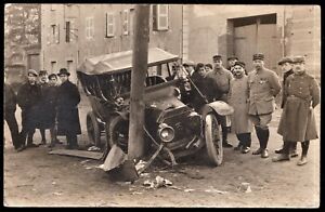 ホビー 模型車 モデルカー モデルアンティークポストカードaccident military car early model transportation ww1 antique rppc photo postcard