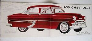 【送料無料】ホビー 模型車 モデルカー ヴィンテージシボレーパンフレットカバーモデルvintage 1953 chevrolet colored brochure w model red car on cover