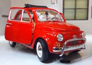 ホビー 模型車 モデルカー スケールフィアットルッソモデルダイカストlgb g scale 124 fiat 500 lusso 500l model red car detailed burago diecast 1968