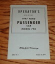 1947 ford passsenger car model 79a owners operators manual 47フォードモデルマニュアル※注意※NYからの配送になりますので2週間前後お時間をいただきます。人気の商品は在庫が無い場合がございます。ご了承くださいませ。サイズの種類の商品は購入時の備考欄にご希望のサイズをご記載ください。　携帯メールでの登録ですと楽天からのメールが届かない場合がございます。