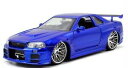 【送料無料】ホビー 模型車 モデルカー スカイライングアテマラブライアンモデル124 nissan skyline v6 gtr r34 gtr fast and furious brian039;s car model bnib