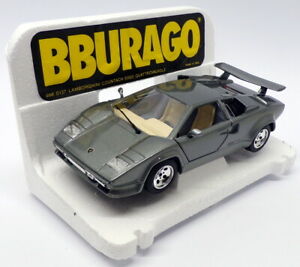 【送料無料】ホビー 模型車 モデルカー スケールモデルカーランボルギーニメタリックグレーburago 124 scale model car 0137lamborghini countach 500metallic grey