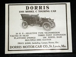 【送料無料】ホビー 模型車 モデルカー モデルツーリングカードル1907 old magazine print ad, the 1908 dorris model c touring car, 30 hp 2500