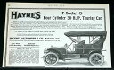 yzzr[ ͌^ fJ[ wCYfc[OJ[nCp[1907 old magazine print ad, haynes model s touring car, 4 cyl 30 hp, high power