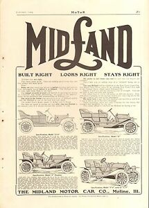 ̵ۥۥӡ Ϸ ǥ륫 ߥåɥɥǥӥơ1909 midland 4 models car orig vintage ad