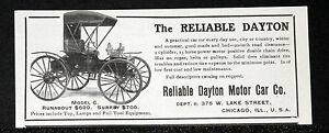 ホビー 模型車 モデルカー デイトンモデル＃＃サリーラナバウトカー1907 old magazine print ad, the reliable dayton model 034;c034; surry or runabout car