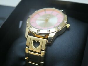 【送料無料】腕時計　バイロサンゼルスレディースゴールドウォッチピンクハートカットアウトguess by gbg los angeles womens gold watch g11439l1 pink heart cutout