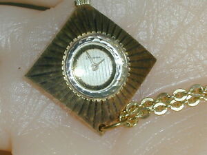 【送料無料】腕時計　ヴィンテージドゥゲナペンダントウォッチゴールドトーンドイツゴールドトーンチェーンワークスvintage dugena pendant watch gold toned germany on gold toned chain works