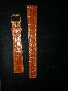 【送料無料】腕時計　オリジナルモバドスイスクロコダイルレザーウォッチストラップoriginal movado swiss genuine crocodile leather watch strap 1