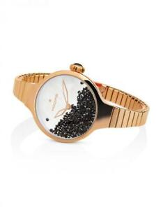 【送料無料】腕時計　オロロギドナフープスヌーヴォーシェリーローリングストーンズエラスティオアッシエオロゼorologio donna hoops nouveau cherie rolling stones elastico acciaio rose