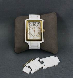 【送料無料】腕時計　スイスホワイトセラミックゴールドトーンベラウォッチswiss legend womens white ceramic gold tone rectangle bella watch