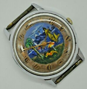【送料無料】腕時計 ヴィンテージロシアラケタサービスvintage ussr russian wristwatch raketa oil painting serviced 1100
