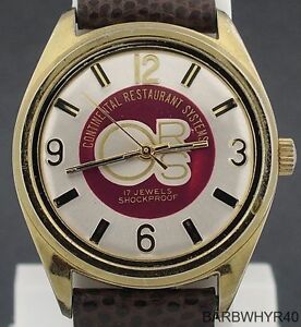 【送料無料】腕時計　コンチネンタルレストランシステムウォッチcontinental restaurant systems 1970s 17 jewel advertising watch