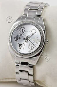 【送料無料】腕時計　ロゴシンボルスワロフスキーシルバーブレスレットレディウォッチ nwt guess g logo symbol swarovski ss silver bracelet lady watch w85012l3