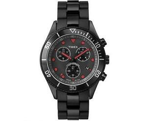 【送料無料】腕時計　タイムスメンズクォーツカレンダークロノグラフブラックブレスレット