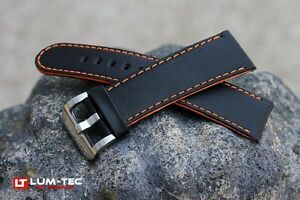 【送料無料】腕時計　オレンジブラックゴムレザーコンポジットストラップ