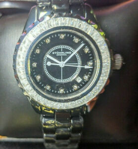 【送料無料】腕時計　スチュリングヴォーグブラックソリッドセラミックウォッチ