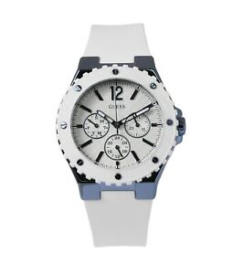 【送料無料】腕時計 オーバードライブホワイトシリコンステンレススチールクォーツguess overdrive w0149l6 womens 39mm white silicone stainless steel quartz watch