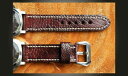 【送料無料】腕時計 ダチョウレザーハンドメイドストラップパネライマホガニーブラウンostrich leather handmade 24mm watch strap to suit panerai etc mahogany brown