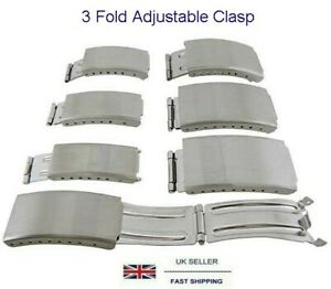 【送料無料】腕時計　ステンレススチールブレスレットクラスプreplacement 3 fold stainless steel watch bracelet clasp 12mm 14mm 16mm 20mm(2)