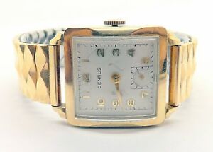 ベンラス 【送料無料】腕時計　ファンシーメンズベンラスタンクfancy 1950s mens benrus tank wrist watch ~runs~