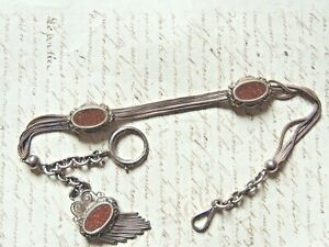 【送料無料】腕時計 アンシエンヌチェインドモントルグーセアンアージェントマスフエビジューancienne chaine de montre a gousset en argent massif et email bijoux