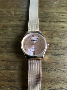 【送料無料】腕時計 レディースゴールドカラーストラダウォッチメッシュストラップladies gold coloured strada watch with mesh straps w8299 【送料無料】腕時計 レディースゴールドカラーストラダウォッチメッシュストラップladies gold coloured strada watch with mesh straps w8299