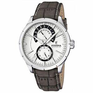 【送料無料】腕時計　フェスティナメンズグレーレザーfestina f165732 mens grey leather wristwatch