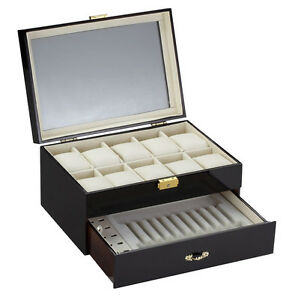 【送料無料】腕時計 ストレージケーストップビューウィンドウペンカフリンクスwatch storage case ten watches with top viewing window pens amp; cufflinks drawer 【送料無料】腕時計 ストレージケーストップビューウィンドウペンカフリンクスwatch storage case ten watches with top viewing window pens amp; cufflinks drawer