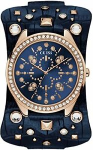 【送料無料】腕時計　ネイビーカフアナログウォッチローズゴールドトリムケースguess 445mm navy cuff analog watch rose gold trim and case msrp 165