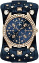 【送料無料】腕時計 ネイビーカフアナログウォッチローズゴールドトリムケースguess 445mm navy cuff analog watch rose gol...