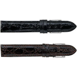 【送料無料】腕時計 メンズレギュラークロコダイルレザーパッドウォッチストラップオプションカラーmens regular genuine crocodile leather padded watch strap, 2 optional colors