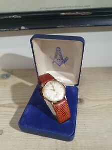 【送料無料】腕時計　ヴィンテージフリーメーソンa rare vintage gents 1955 masonic wristwatch working