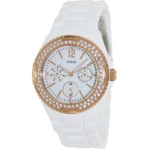 ̵ӻסեߥ˥󥭥ǥɥɥ֥쥹åȥեǥå guess feminine candy rose gold white bracelet swarovski lady watch u0062l6