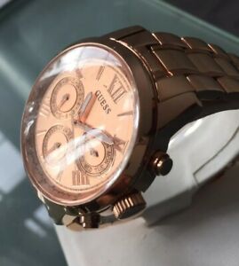 【送料無料】腕時計　レディースサンシャインデーデートデザイナーウォッチローズゴールドラージladies genuine guess sunshine day date designer watch rose gold large w0330l2