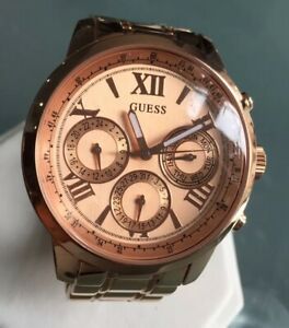 【送料無料】腕時計　レディースサンシャインデーデートデザイナーウォッチローズゴールドラージladies genuine guess sunshine day date designer watch rose gold large w0330l2
