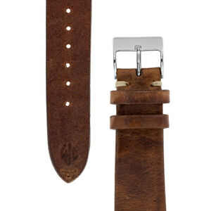 【送料無料】腕時計　イタリアンヴィンテージハンドメイドレザーウォッチストラップインディッジブラウンjpm italian vintage handmade luxury leather watch strap in distressed brown
