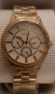【送料無料】腕時計 ボックスステンレスイエローゴールドトーン wt box womens fossi bq1563 stainless steel watch yellow gold tone date day
