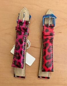 【送料無料】腕時計　ミケーレパテントレザーストラップレッドチーターピンクチーター