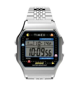【送料無料】腕時計 コラボステンレススチールウォッチシルバーtimex x pacman collab 34mm stainless steel watch silver amp; free shipping