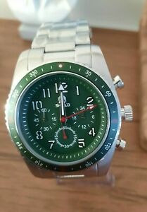 【送料無料】腕時計　シールドエクスリーグリーンステンレススチールケースクロノグラフダイバースポーツクォーツshield exley green 45 mm stainless steel case chronograph diver sport quartz