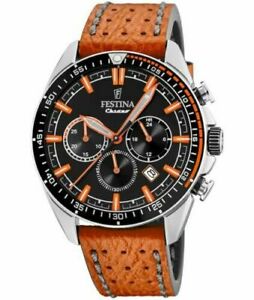 【送料無料】腕時計　フェスティナメンズクロノグラフレザーストラップウォッチ festina mens chronograph leather strap watch f203774