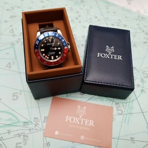 【送料無料】腕時計 フォクスターペプシマスターオマージュウォッチスイスクォーツイタリアンレザーストラップfoxter pepsi gmt master homage watch swiss quartz italian leather strap