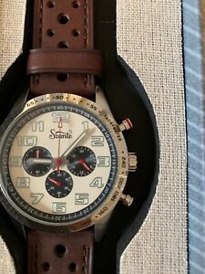 【送料無料】腕時計　サントメンズステンレスレザーウォッチパンダモータースポーツクロノグラフszanto mens stainless steel amp; leather watch, panda motorsport chronograph