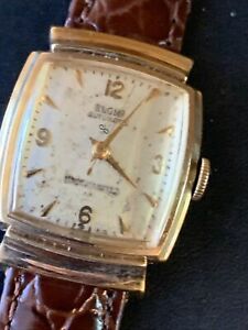 【送料無料】腕時計 ヴィンテージメンズエルギンレアケースタンクセルフワインディングカルランニングサービスvintage mens elgin rare case tank self winding cal 645 10k rpg running serviced