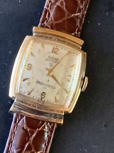 【送料無料】腕時計 ヴィンテージメンズエルギンレアケースタンクセルフワインディングカルランニングサービスvintage mens elgin rare case tank self winding cal 645 10k rpg running serviced