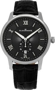 【送料無料】腕時計 アレクサンダースイスメイドメンズデザイナーウォッチサファイアクリスタルレザーストラップalexander swiss made mens a10202 designer watch sapphire crystal leather strap
