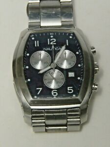 【送料無料】腕時計　ノーティカクォーツスイスクロノグラフウォッチnautica quartz, mens swiss made chronograph watch a47502 used